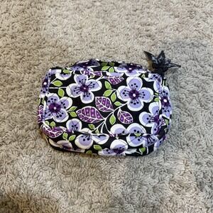 Vera Bradley Hanging Cosmetic Makeup Bag Floral Purple Green Organizer